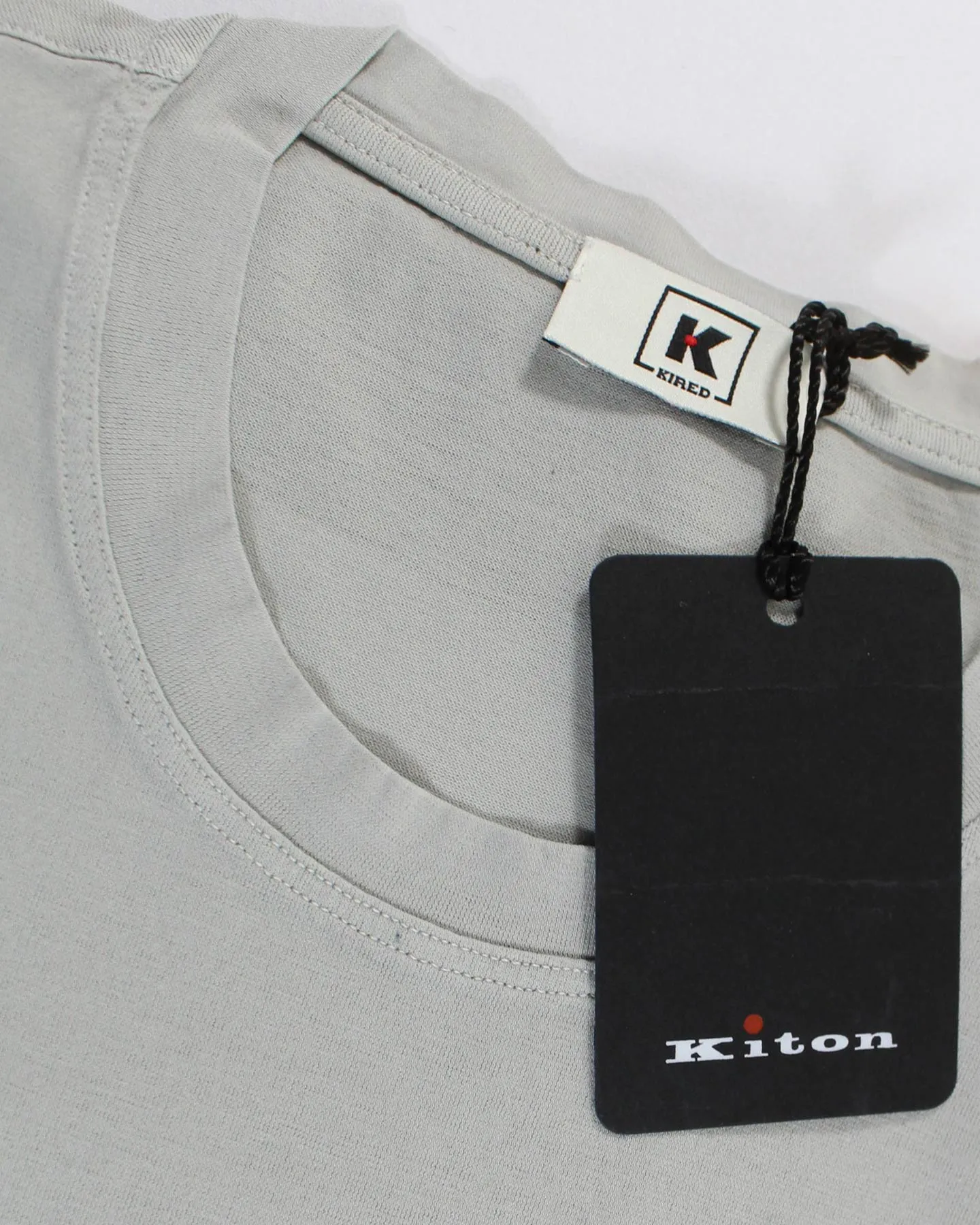 Kired Kiton Longsleeve T-Shirt Gray Crêpe Cotton EU 56/ XXL