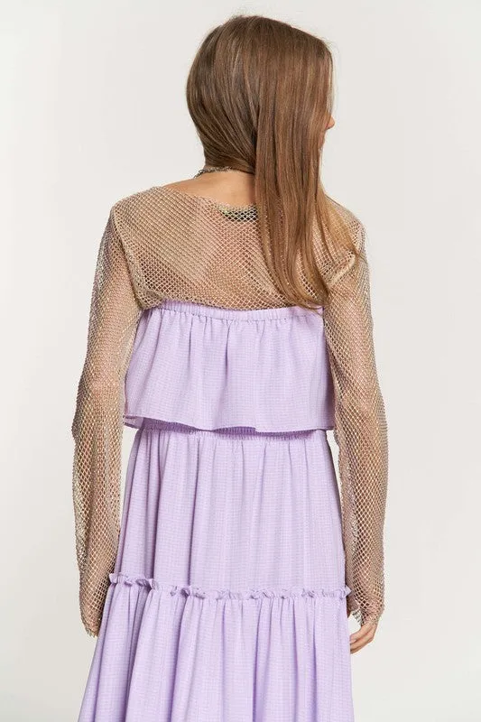 Lavender Tiered Flowing Tube Top And Skirt Tube Maxi Dress