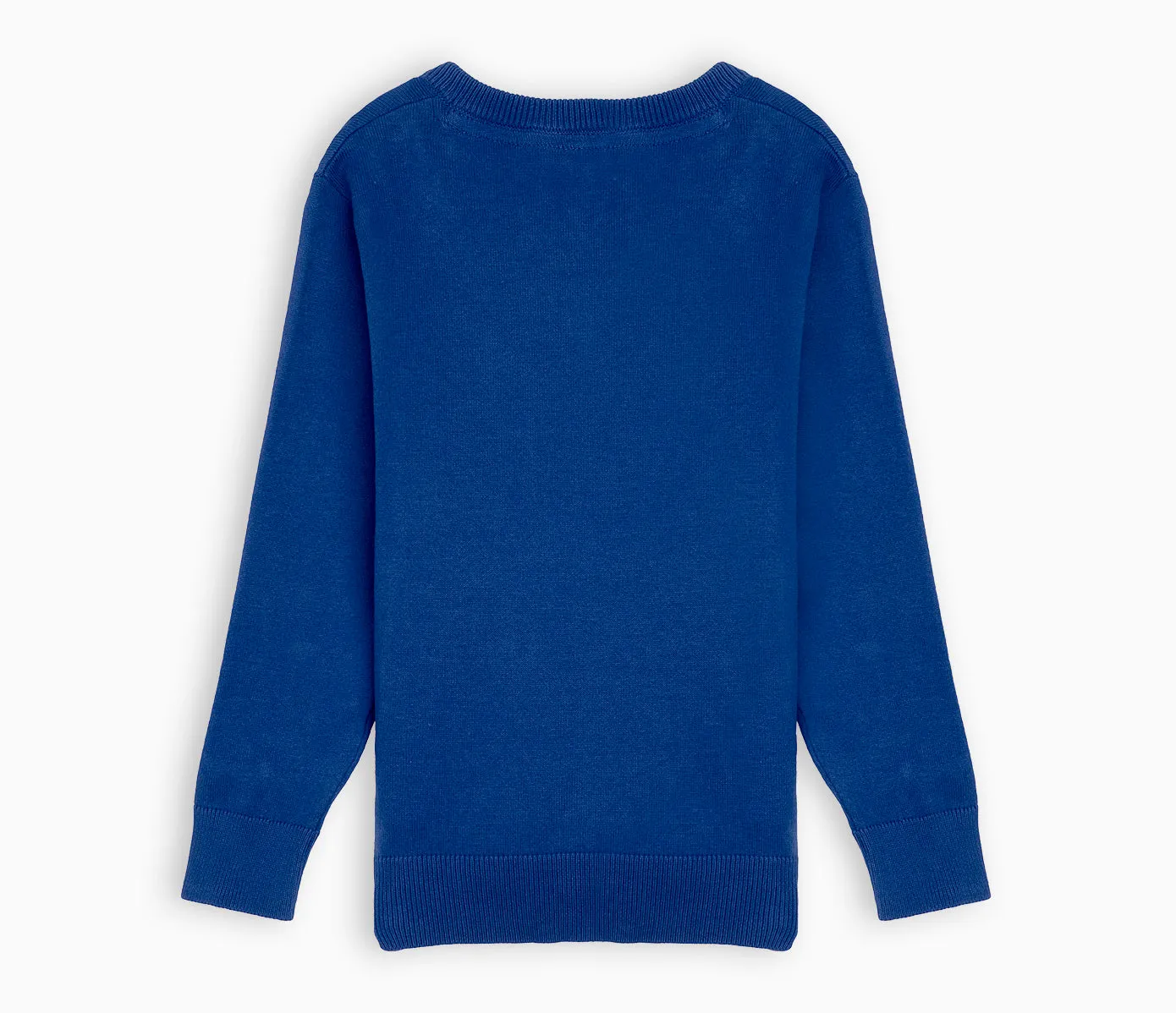 Lightweight V-Neck Cotton Jumper - Bright Royal Blue