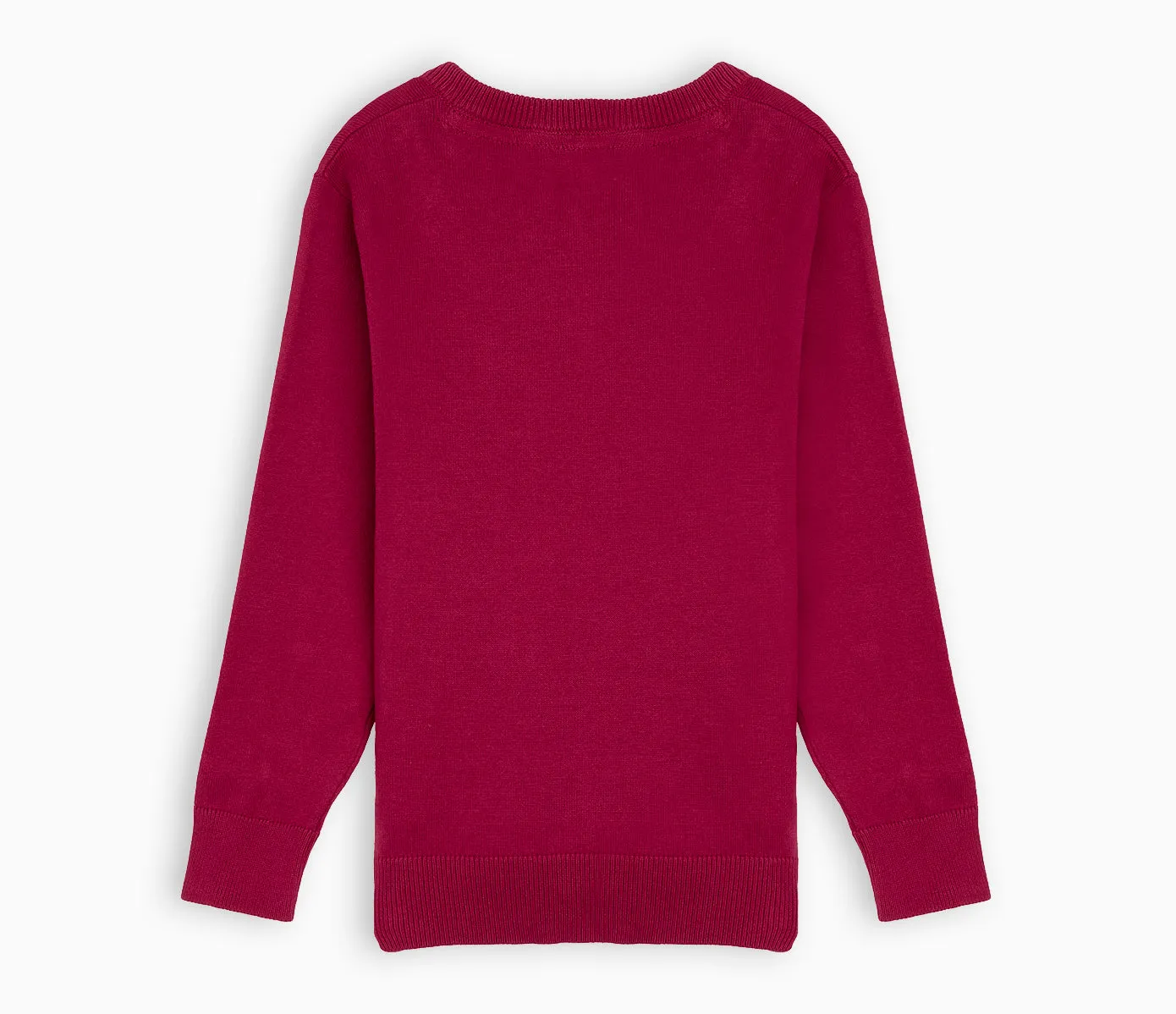 Lightweight V-Neck Cotton Jumper - Burgundy