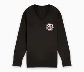 Lightweight V-Neck Cotton Jumper - Dark Grey