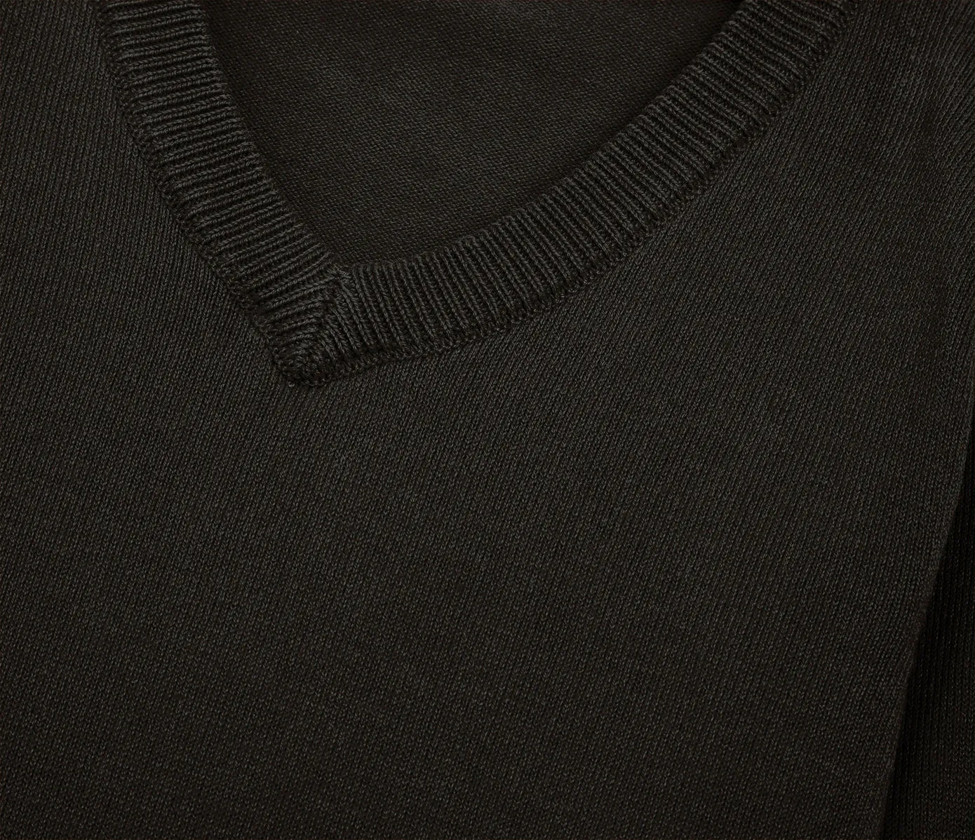 Lightweight V-Neck Cotton Jumper - Dark Grey