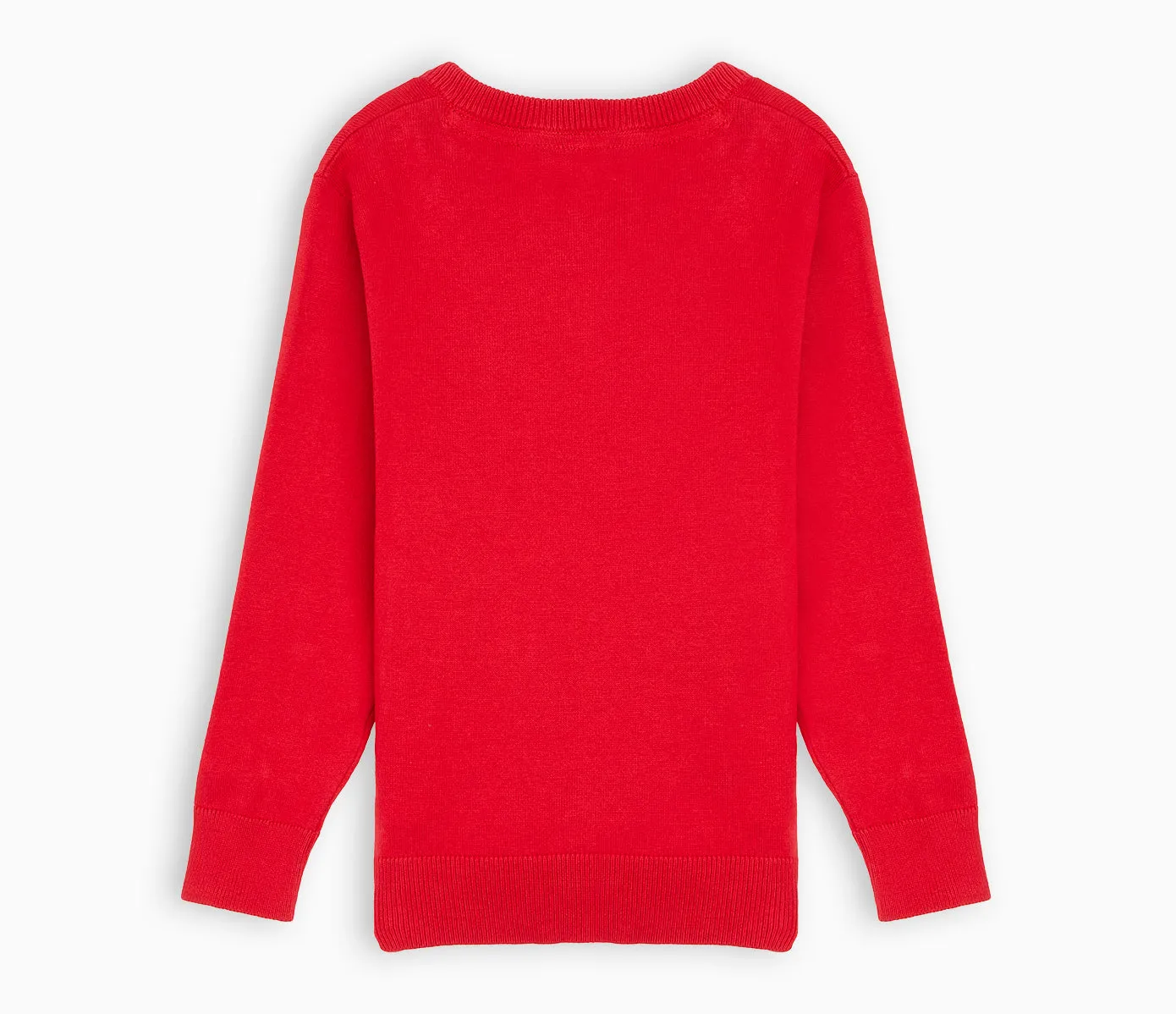 Lightweight V-Neck Cotton Jumper - Red