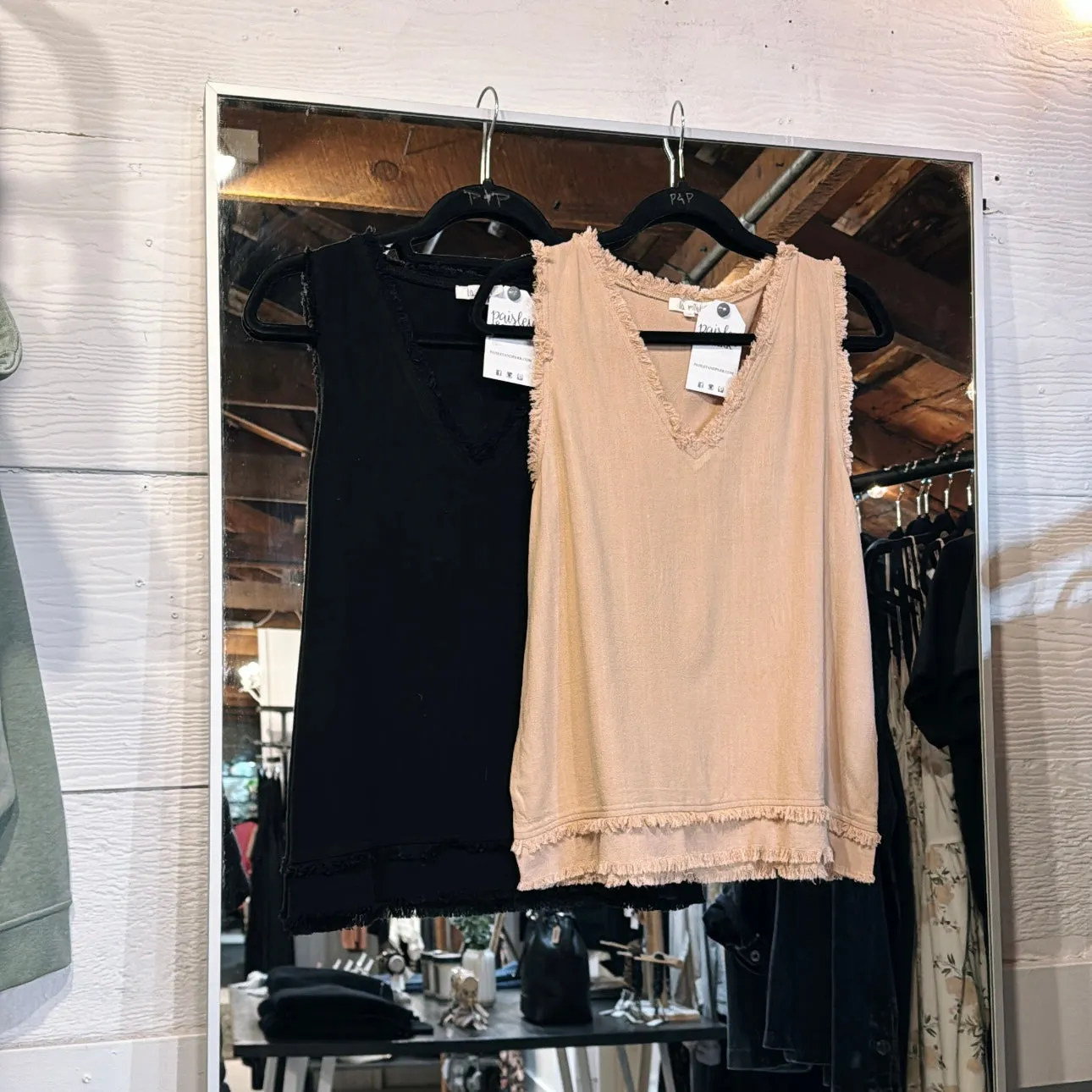 Linen Frayed Tank