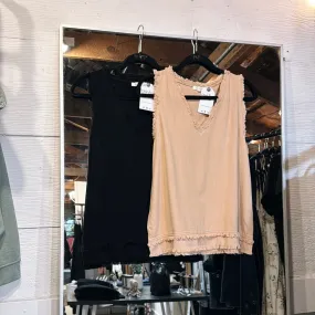 Linen Frayed Tank