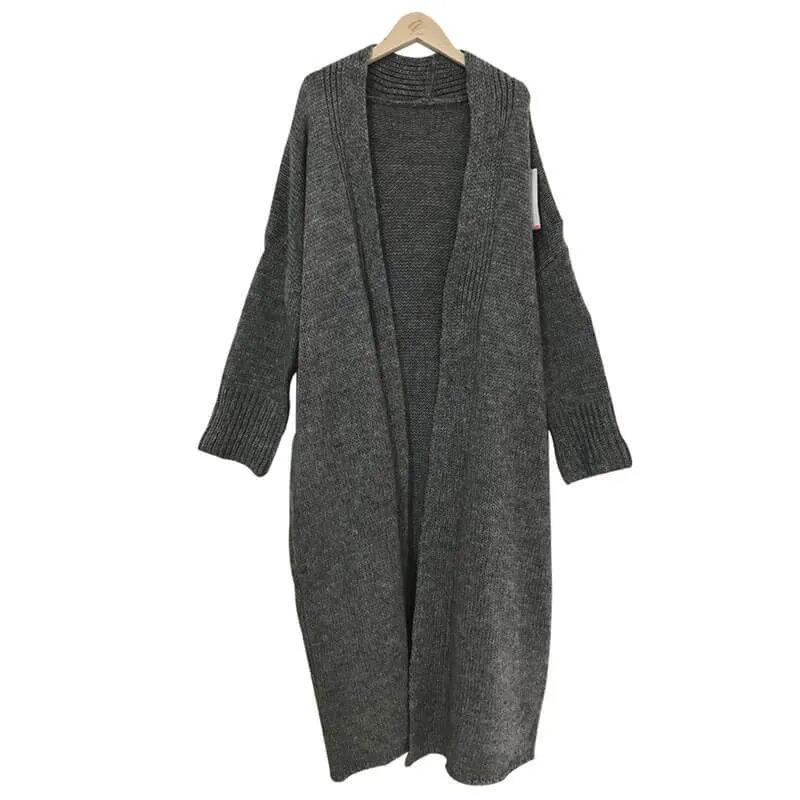 Loose Batwing Knit Pure Color Cardigan