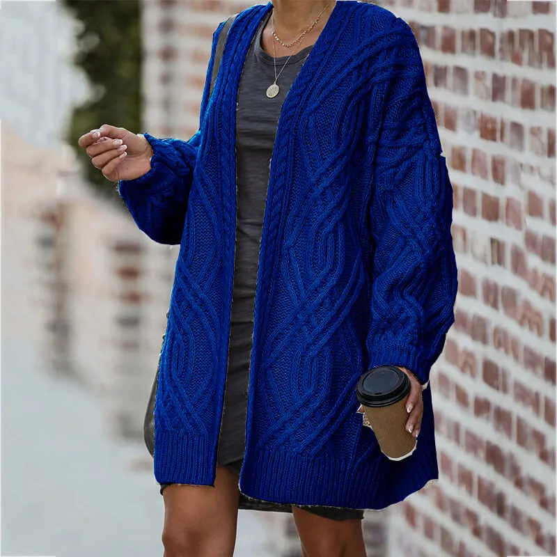 Loose Cable Knitted Sweater Cardigan