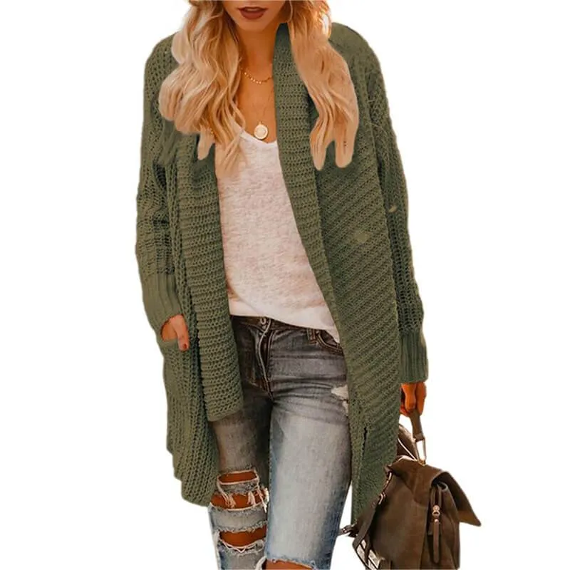 Loose Pockets Asymmetric Cardigan