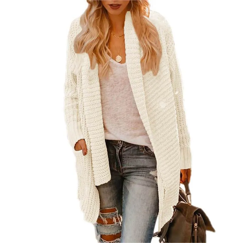 Loose Pockets Asymmetric Cardigan