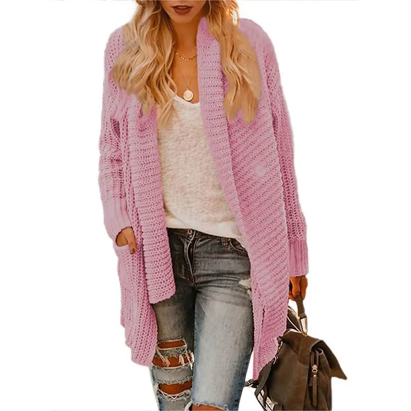 Loose Pockets Asymmetric Cardigan