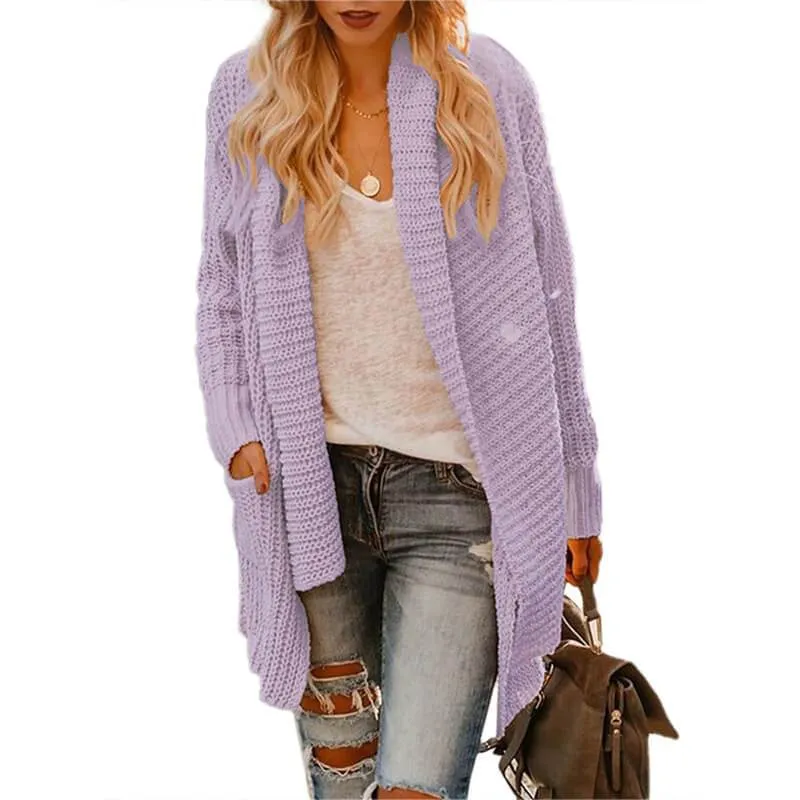 Loose Pockets Asymmetric Cardigan