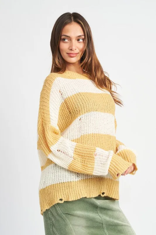 Mellow Distressed Knit Sweater