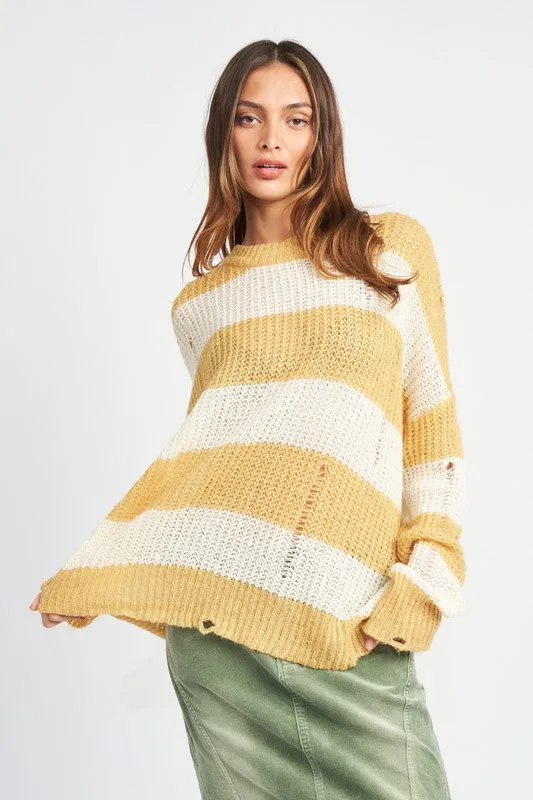 Mellow Distressed Knit Sweater