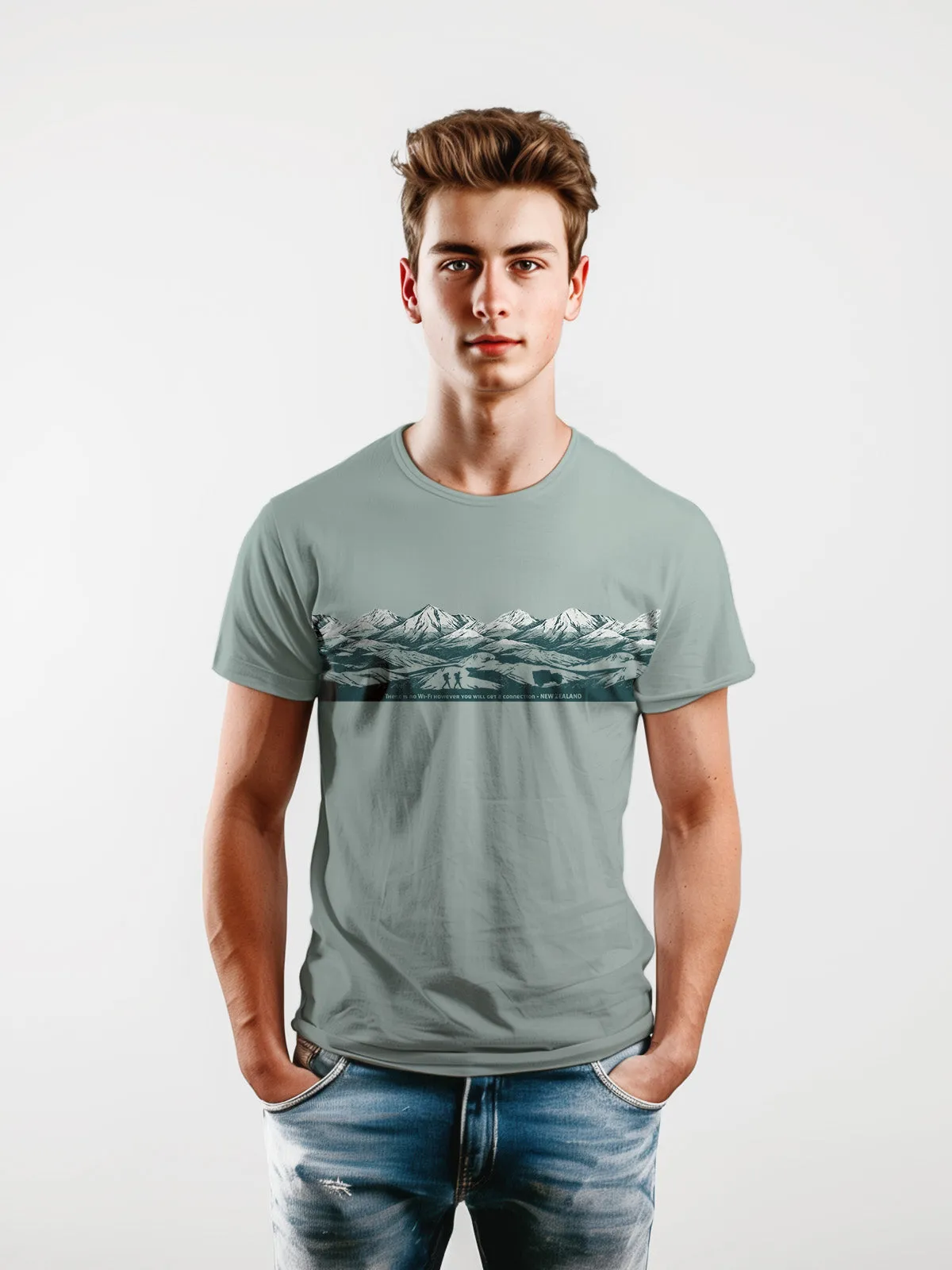 Mens New Zealand T Shirt - Mountains