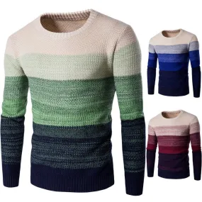Men's Wide Band Striped Sweaters