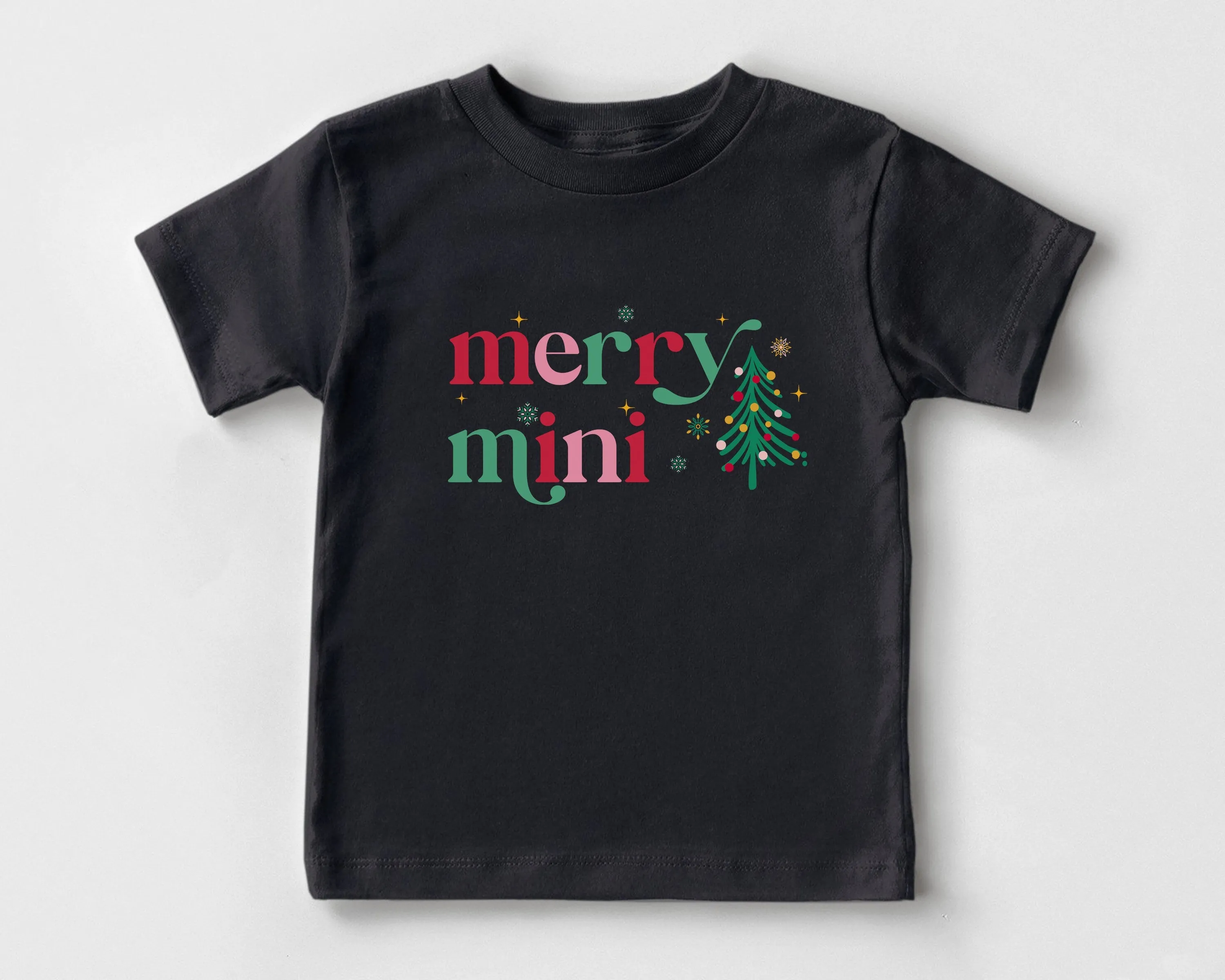 Merry Mini & Merry Dude Natural T-Shirts, Christmas Outfits for Boy and Girl