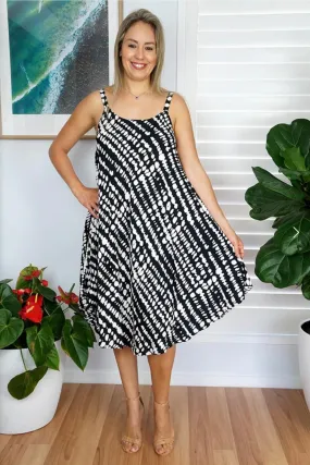 Montego Dress - Black and White Print
