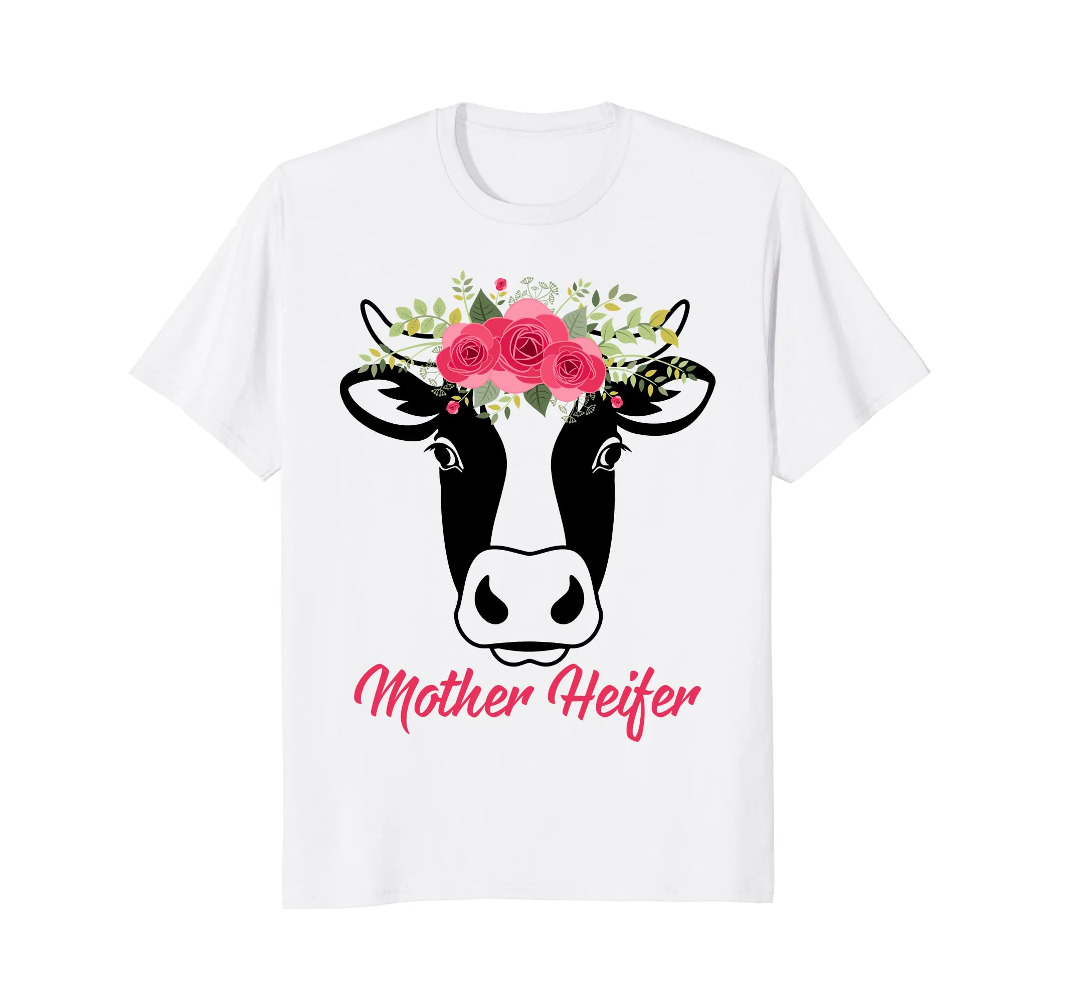 Mother Heifer Floral T-shirt Mother's Day Gift For Women