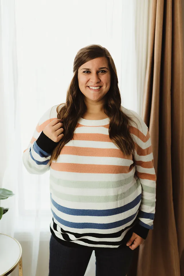 Multi Striped Crew