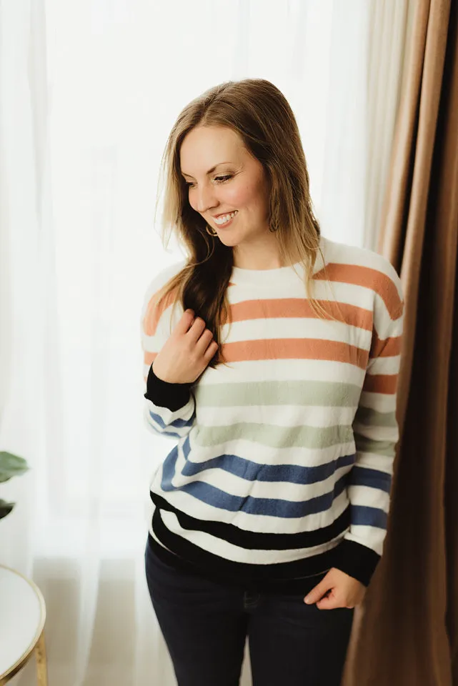 Multi Striped Crew