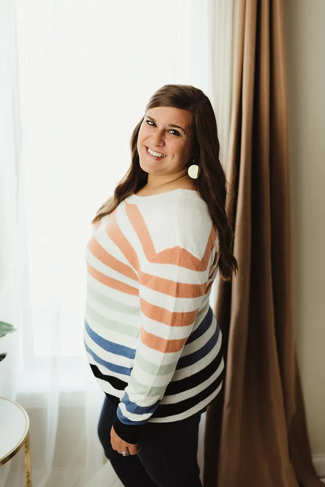 Multi Striped Crew