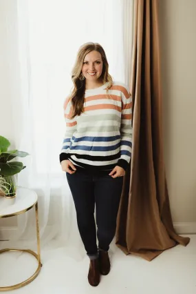 Multi Striped Crew