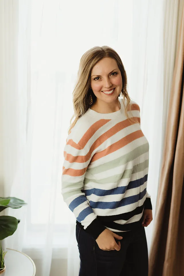 Multi Striped Crew