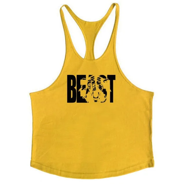 Muscleguys Cotton Gyms Tank Tops Men Sleeveless Tanktops