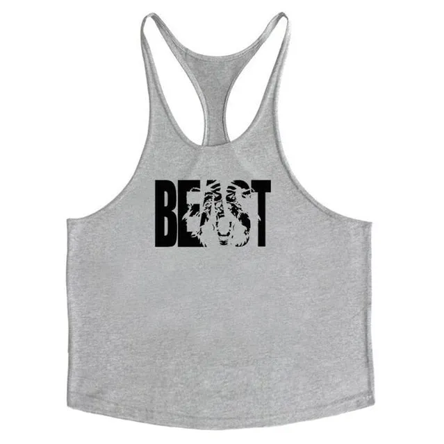 Muscleguys Cotton Gyms Tank Tops Men Sleeveless Tanktops