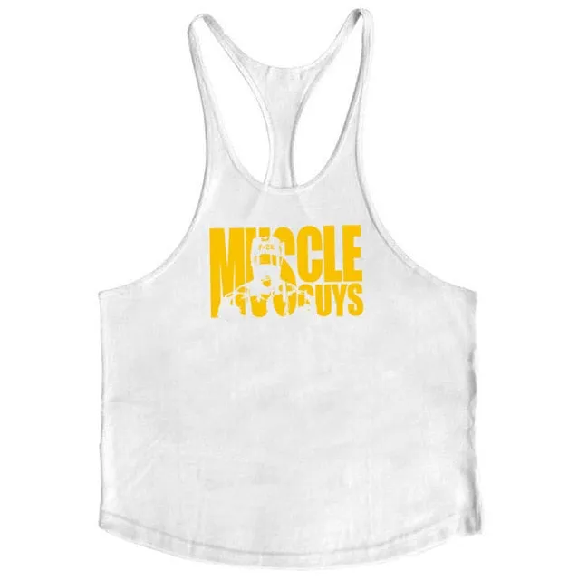 Muscleguys Cotton Gyms Tank Tops Men Sleeveless Tanktops