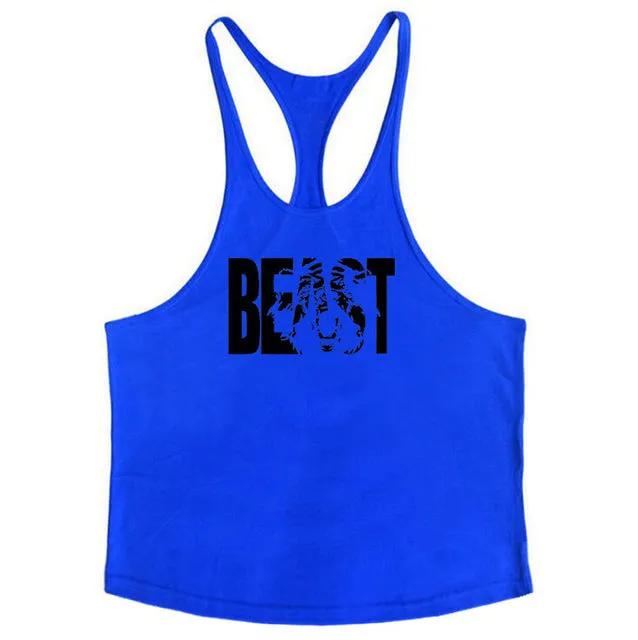 Muscleguys Cotton Gyms Tank Tops Men Sleeveless Tanktops