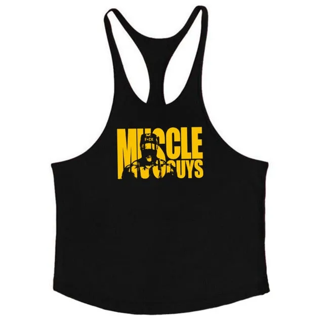Muscleguys Cotton Gyms Tank Tops Men Sleeveless Tanktops