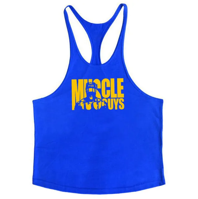 Muscleguys Cotton Gyms Tank Tops Men Sleeveless Tanktops