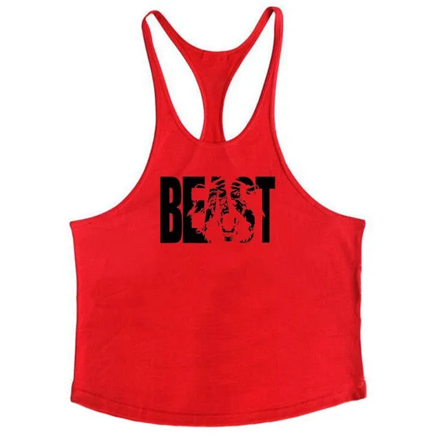 Muscleguys Cotton Gyms Tank Tops Men Sleeveless Tanktops