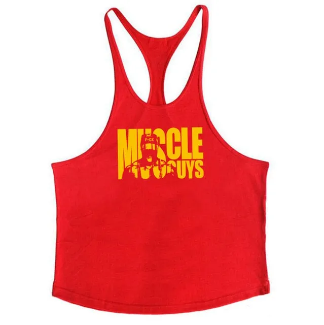 Muscleguys Cotton Gyms Tank Tops Men Sleeveless Tanktops
