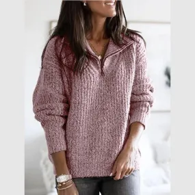 Oversized Half Zip Thick Pullover Knit Sweater