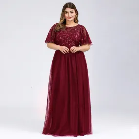 Plus Size Sequined Evening Dresses