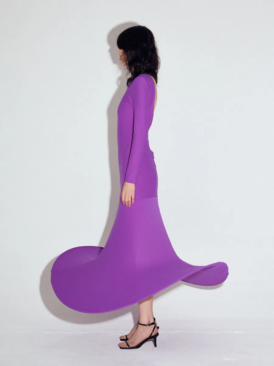 Pop-up full length dress in Violet