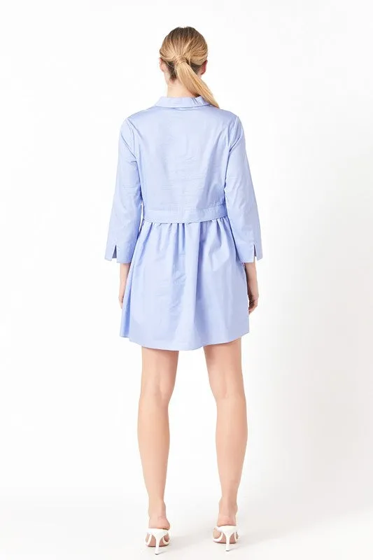 Powder Blue Shirt Mini Dress