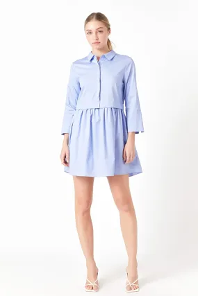 Powder Blue Shirt Mini Dress