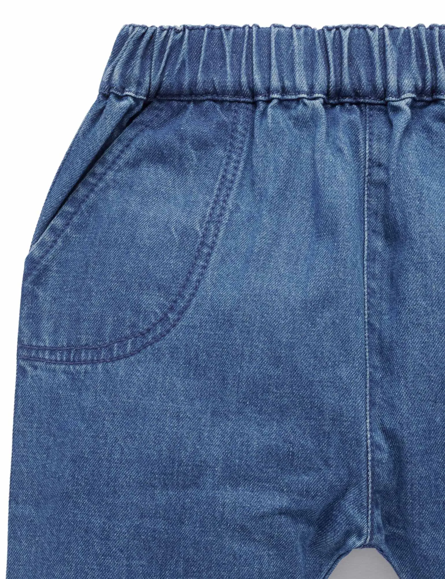 Purebaby - Slouchy Chambray Pants | Mid Denim