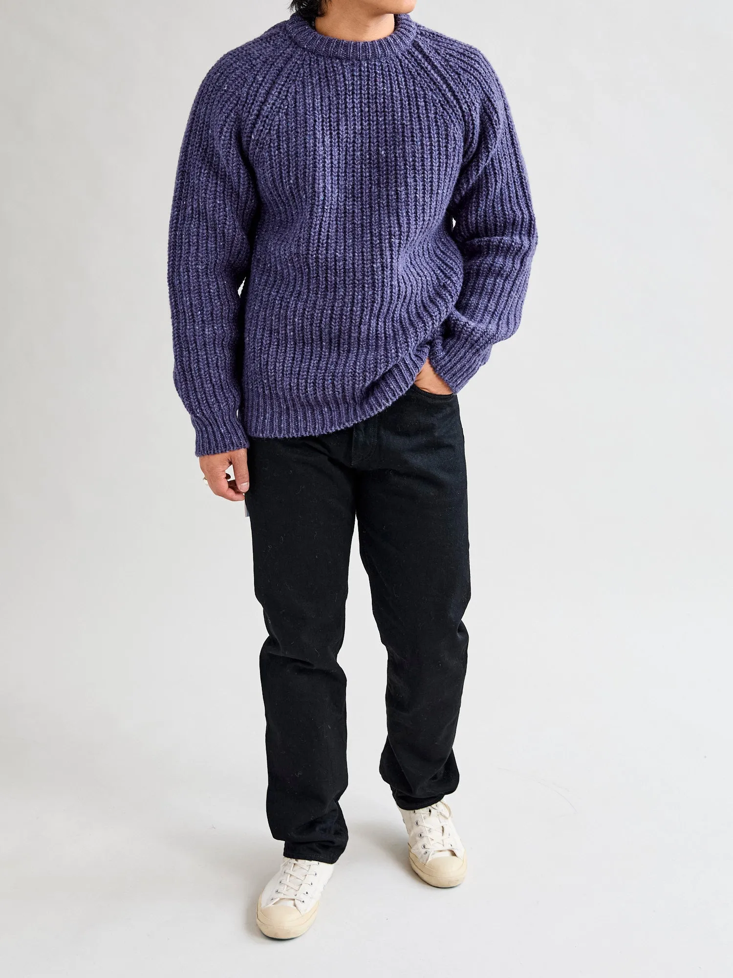 "Taste Of The Future" Wool Knit Sweater in Violet Dreams