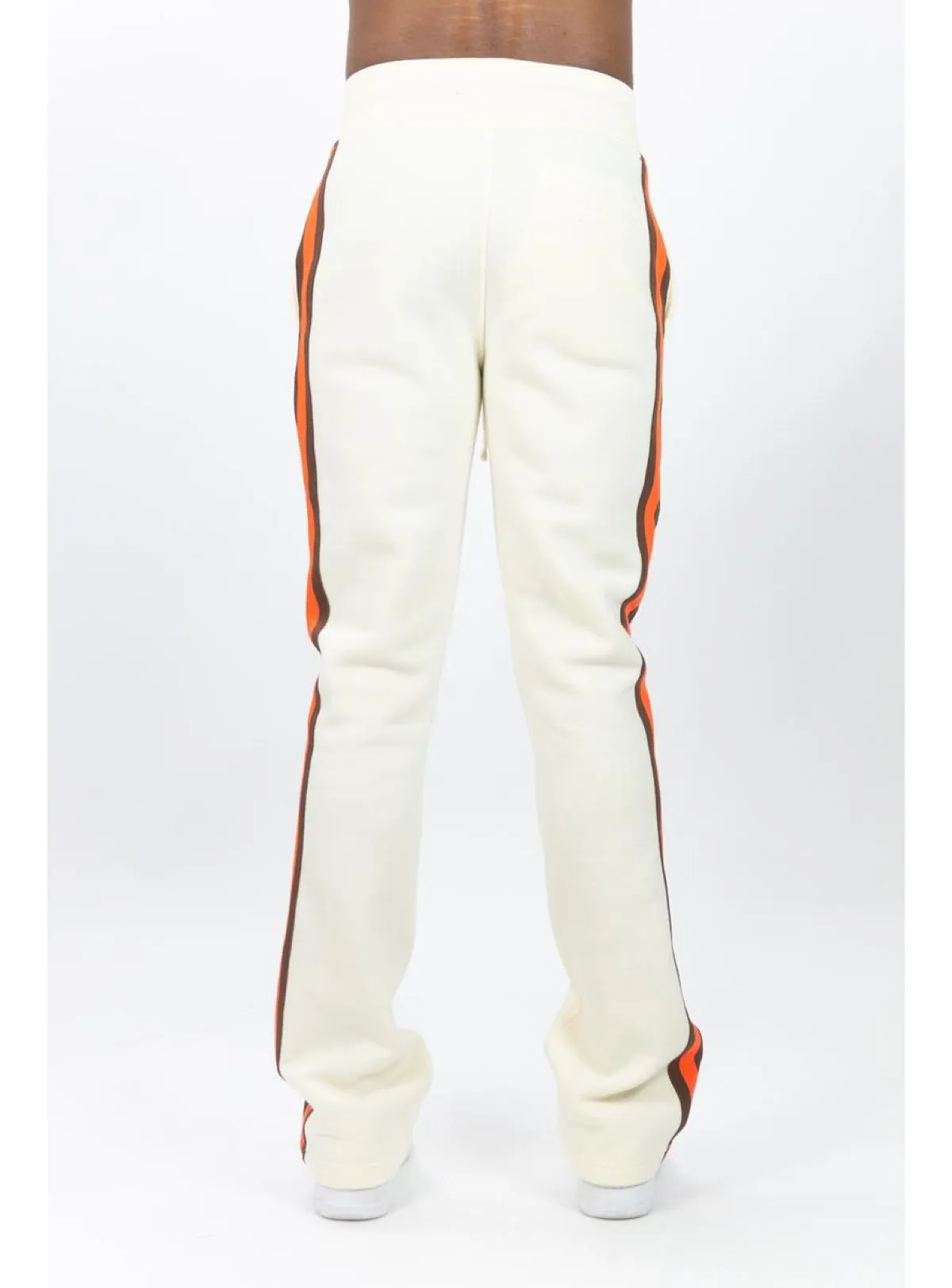 Rebel Minds Sweatpants - Fleece Side Stripe Stacked - Cream - 132-441