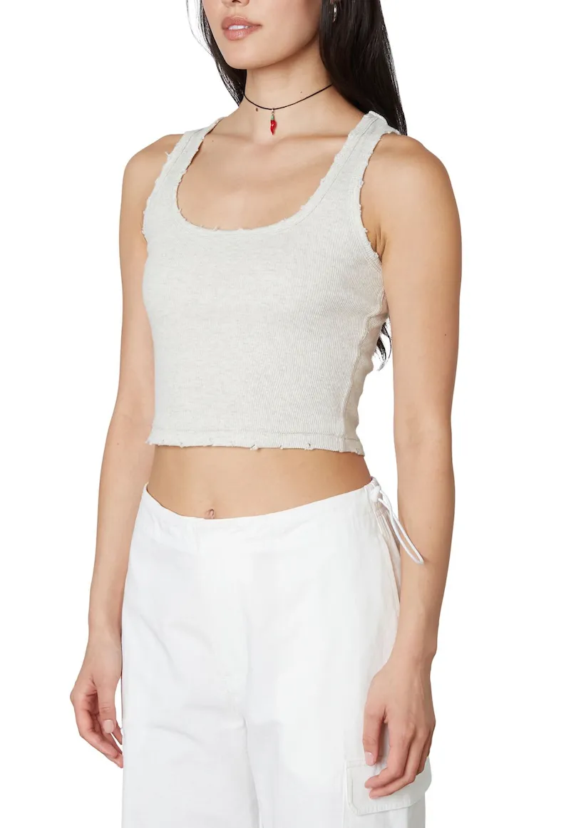 Ribbed Distressed Tank Top