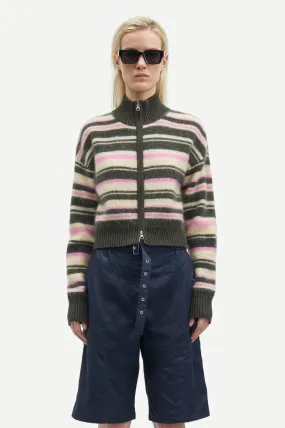 Samsoe Samsoe Jeanne Cardigan in Forest Night Stripe