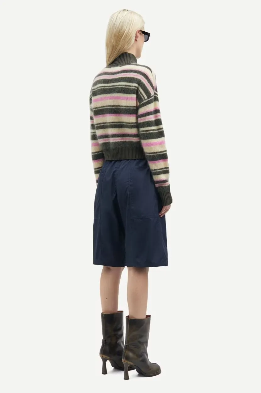 Samsoe Samsoe Jeanne Cardigan in Forest Night Stripe