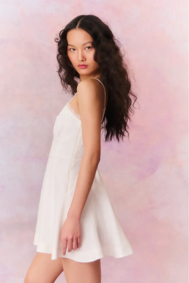 Shai Linen Mini Dress - ANTIQUE WHITE