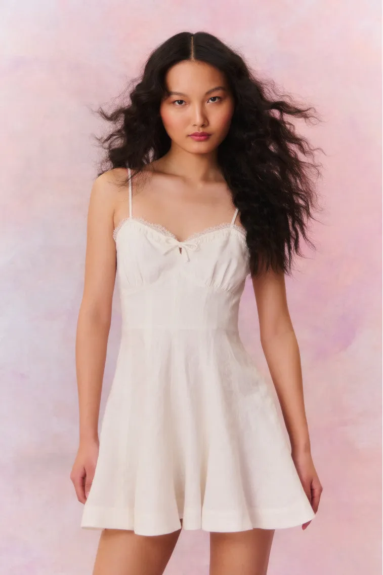 Shai Linen Mini Dress - ANTIQUE WHITE