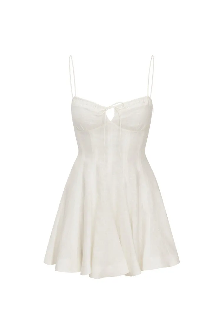 Shai Linen Mini Dress - ANTIQUE WHITE