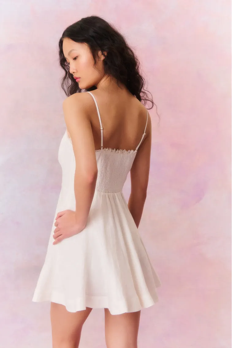 Shai Linen Mini Dress - ANTIQUE WHITE